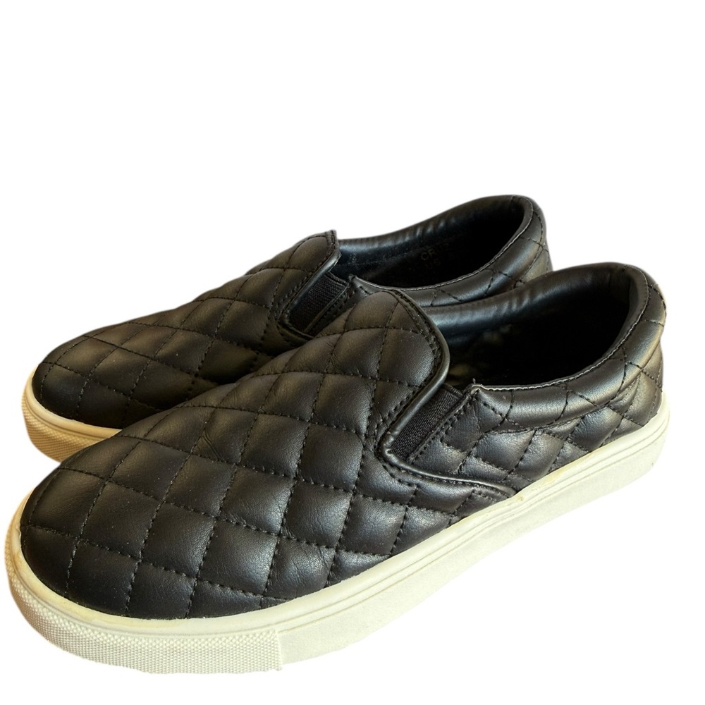 Shoe Dazzle Black Quilted Slip-On Sneakers